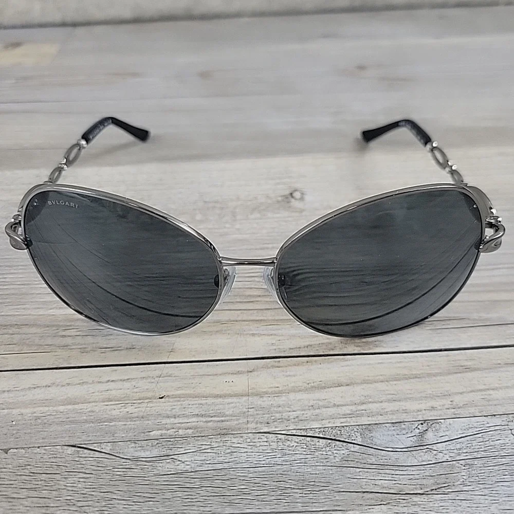 BVLGARI Gunmetal‎ Grey Ellipse Crystal Sunglasses BV 6025-B 103/87